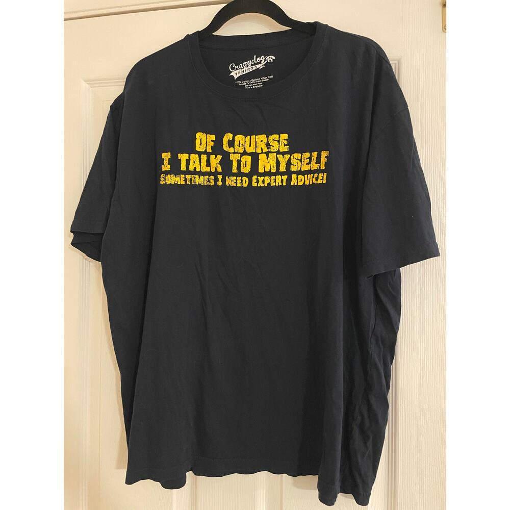 Crazydog Black and gold comic statement tshirt XXL